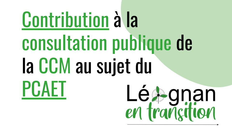 image de présentation de la contribution de l'association léognan en transition à la consultation publique de la CCM au sujet du PCAET
